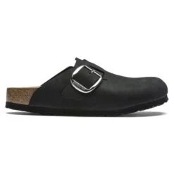 Birkenstock Boston Big Buckle Nubuck Leather Black 18 Birkenstock Boston Big Buckle Nubuck Leather Black -Birkenstock 1016995 side