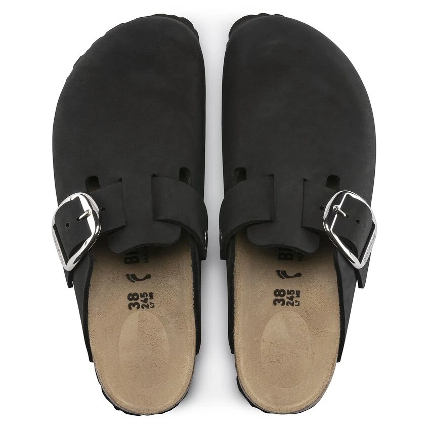 Birkenstock Boston Big Buckle Nubuck Leather Black 8 Birkenstock Boston Big Buckle Nubuck Leather Black - Image 6