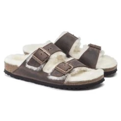 Birkenstock Arizona Shearling Oiled Leather -Birkenstock 1021049 pair