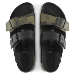 Birkenstock Arizona Split Birko-Flor Black/Desert Soil Camo Green -Birkenstock 1021131 top