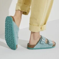 Birkenstock Arizona Shearling Suede Leather 15 Birkenstock Arizona Shearling Suede Leather -Birkenstock 1023259 f closeup f