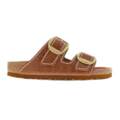 Birkenstock Arizona Big Buckle Embossed Natural Leather Cognac -Birkenstock 1023766 side