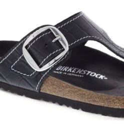 Birkenstock Gizeh Big Buckle Natural Leather Patent Black -Birkenstock 1023779 detail 1
