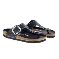 Birkenstock Gizeh Big Buckle Natural Leather Patent Black -Birkenstock 1023779 pair