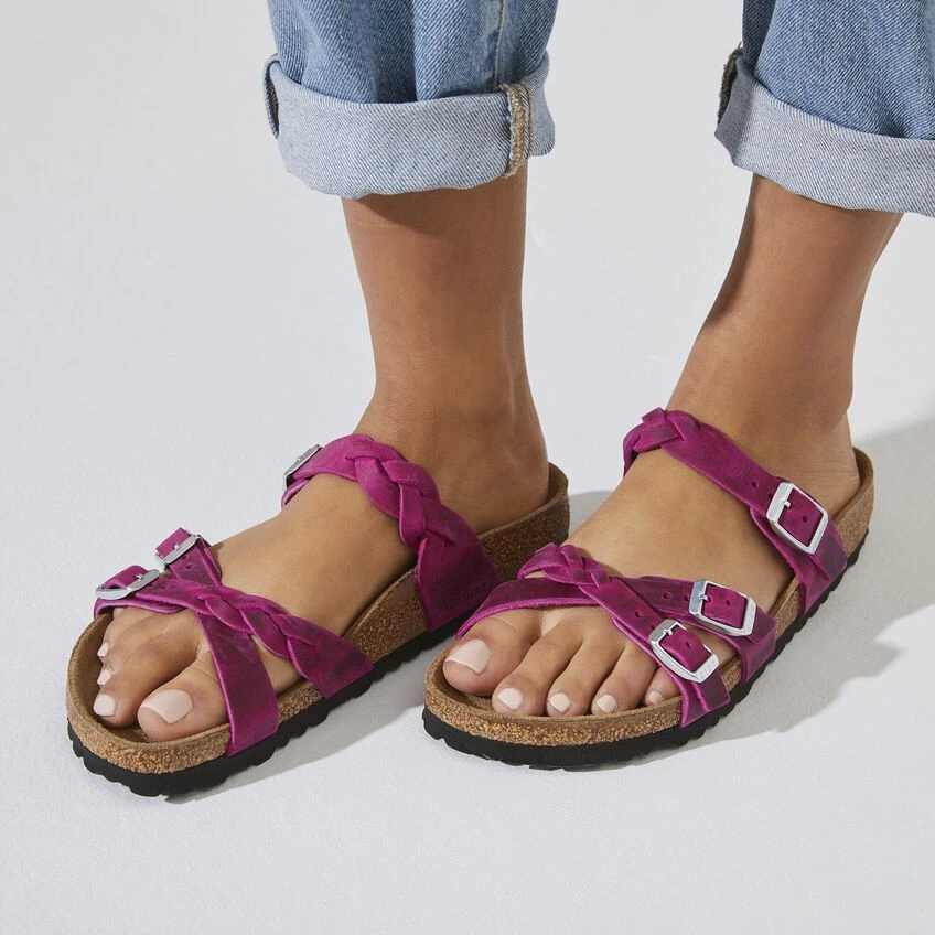 Birkenstock Franca Braid Oiled Leather Festival Fuchsia 6 Birkenstock Franca Braid Oiled Leather Festival Fuchsia - Image 4