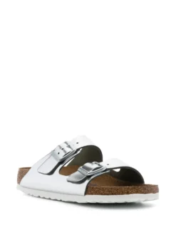 Women Birkenstock Metallic Buckled Sliders -Birkenstock 12056167 45341576 1000