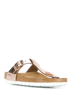 Women Birkenstock Metallic Thong Strap Sandals -Birkenstock 13966218 21708225 1000