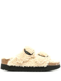 Women Birkenstock Arizona Big Buckle Shearling Slides
