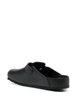 Men Birkenstock Boston Buckle-detail Leather Slides -Birkenstock 19415123 50258619 1000