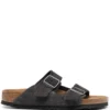 Men Birkenstock Buckle-strap Suede Slides -Birkenstock 19913550 44924254 1000