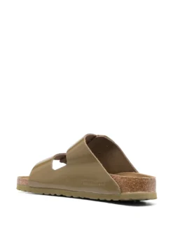 Women Birkenstock Double-strap Leather Slides -Birkenstock 20067789 45210460 1000