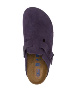 Women Birkenstock Boston Logo-debossed Suede Slides -Birkenstock 20319761 50361450 1000