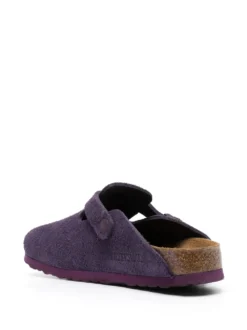 Women Birkenstock Boston Logo-debossed Suede Slides -Birkenstock 20319761 50361452 1000