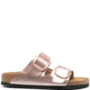 Women Birkenstock Arizona Metallic-effect Sandals -Birkenstock 20506638 50506994 1000